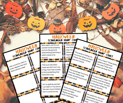 Printable Halloween Scavenger Hunt Clues