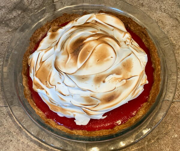 Lemon Cranberry Meringue Pie