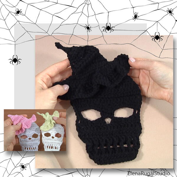 Crochet Skull Halloween Mask 