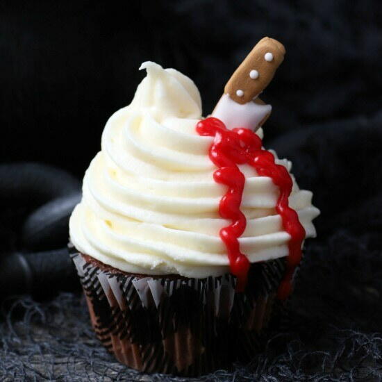 Red Velvet Halloween Cupcakes