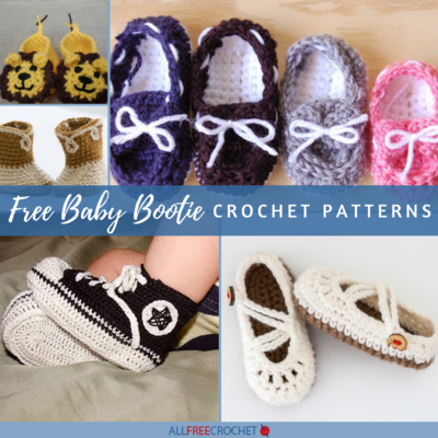 Crochet baby boy sales booties