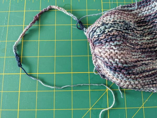 Scrap Yarn Knit Face Mask Pattern Step 8