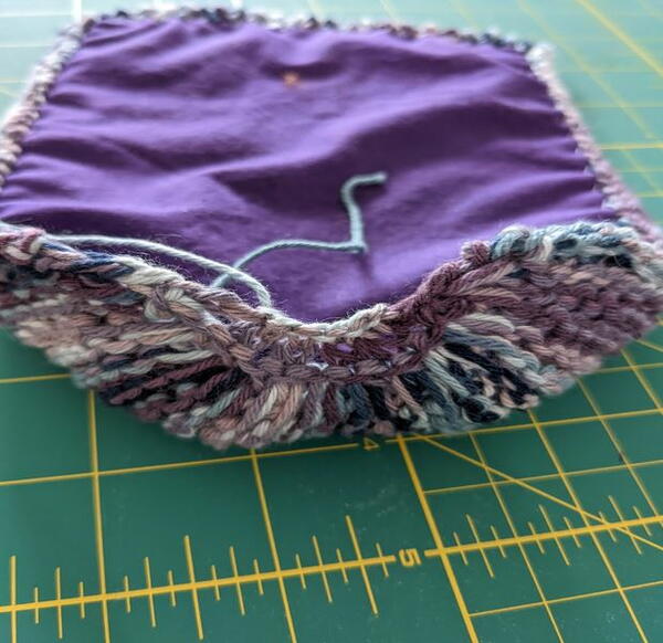 Scrap Yarn Knit Face Mask Pattern Step 6