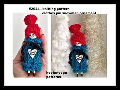 Clothespin Snowman Ornament