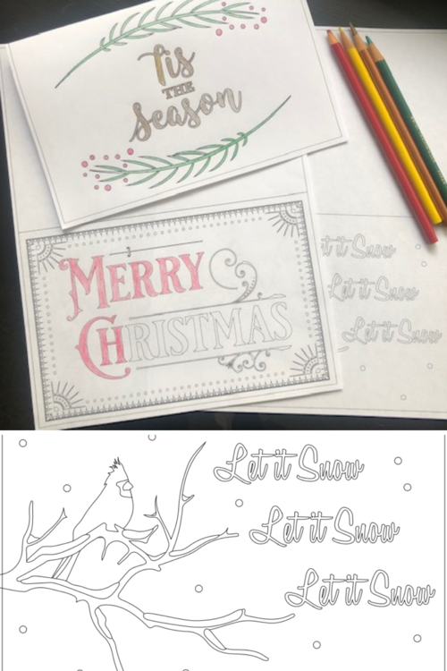 3 Free Printable Christmas Cards to Color | FaveCrafts.com