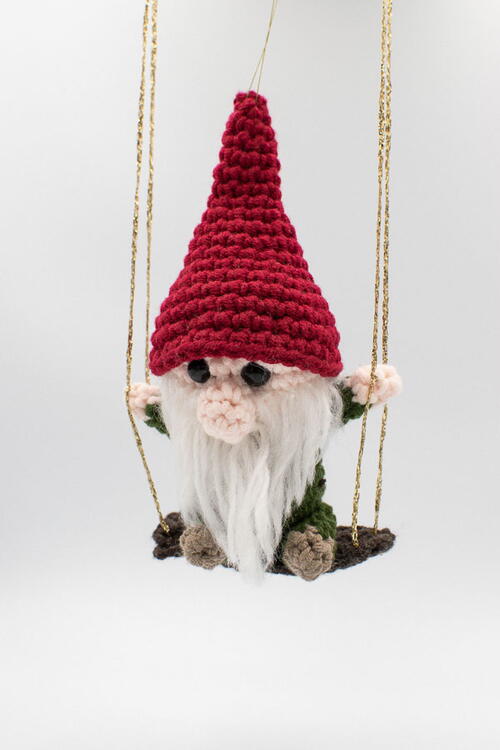 Gnome On A Swing Christmas Ornament
