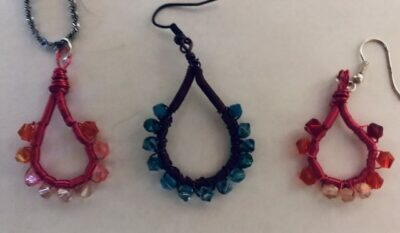 Coiled Wire Wrapped Earrings And Pendant