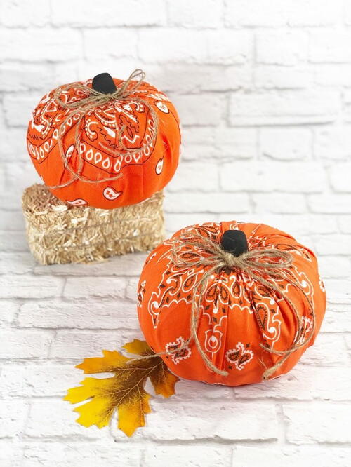 Dollar Tree Bandana Pumpkins