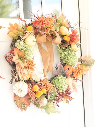 Fall Hydrangea Pumpkin Wreath