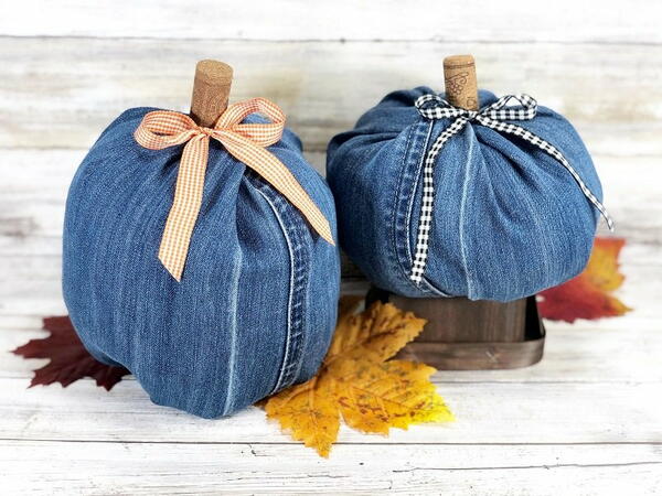 Denim Pumpkins With Recycled Jeans