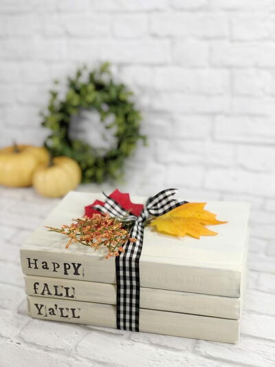 Diy Dollar Tree Book Stack For Fall