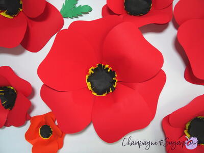 Paper Poppy Wall Decor With Free Template