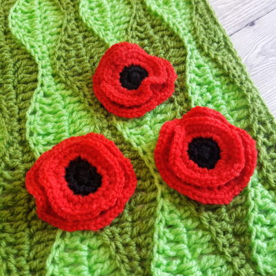 Crochet Poppy Pin