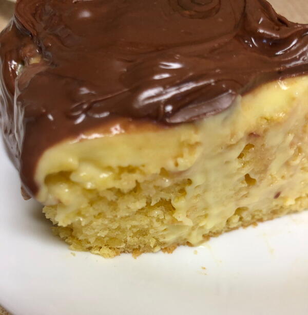 Boston Cream Poke Cake