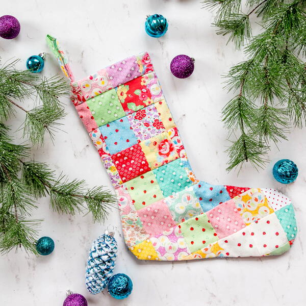 Patchwork Quilt Christmas Stocking