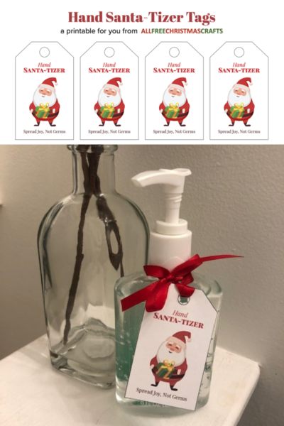 Hand Santa-Tizer Tags