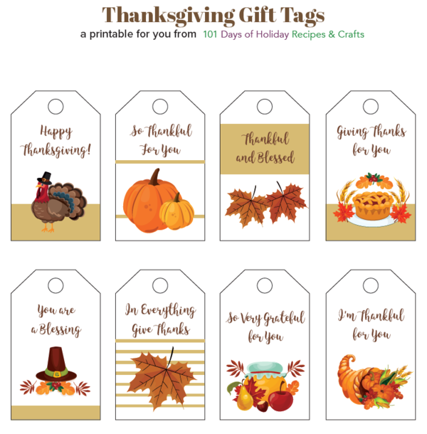 Festive Free Printable Thanksgiving Gift Tags