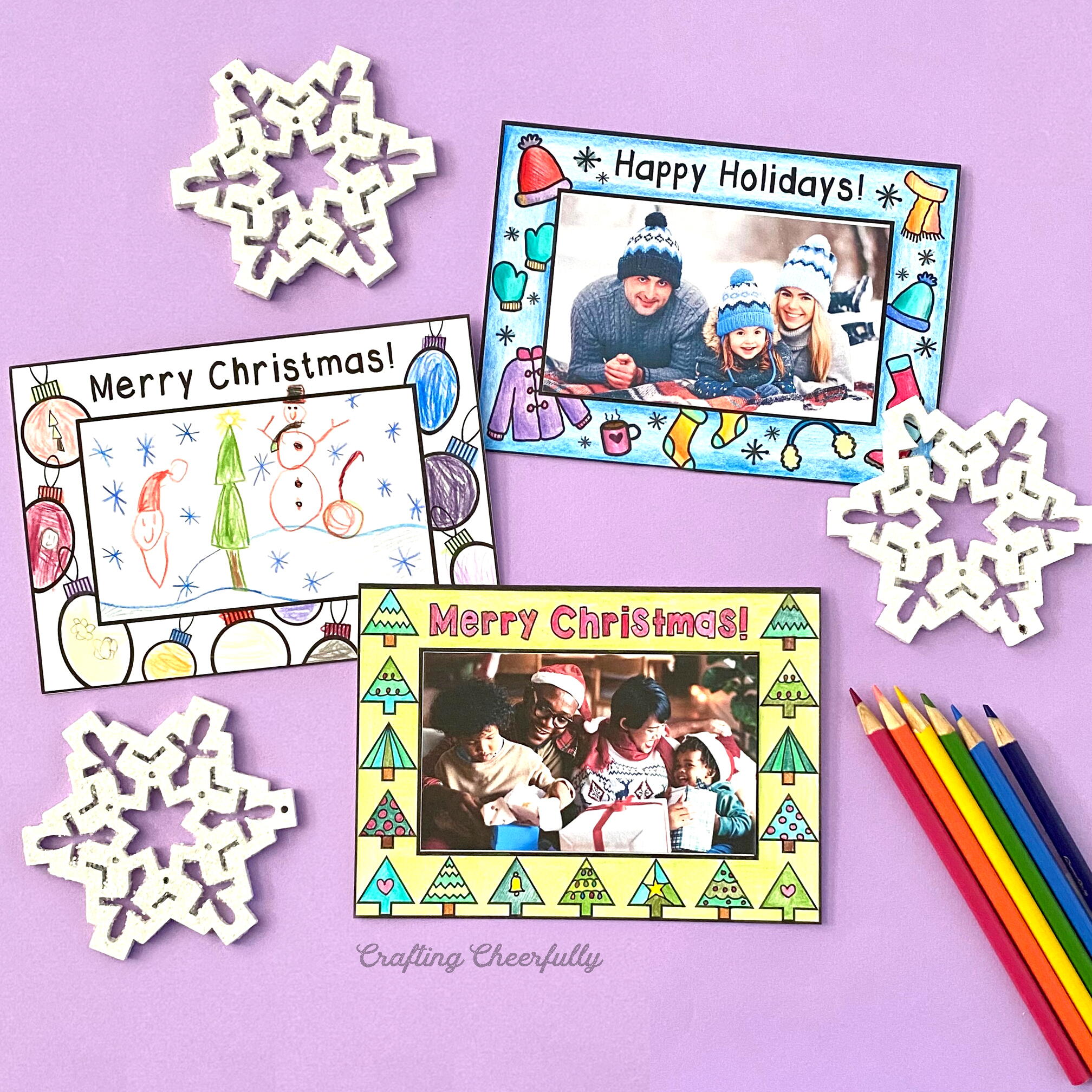 Holiday Coloring Cards - Free Printables | AllFreeChristmasCrafts.com