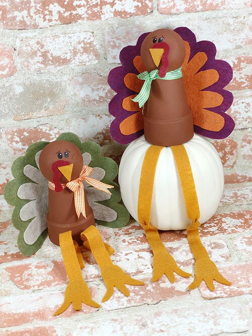 Clay Pot Turkeys Thanksgiving Craft