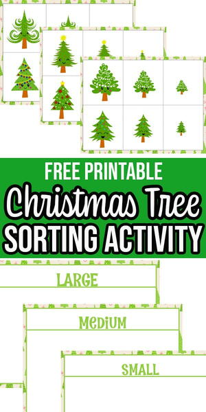 Christmas Tree Size Sorting Printable Activity