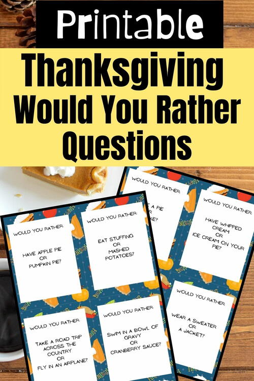 Printable Thanksgiving Would You Rather Questions For Kids ...