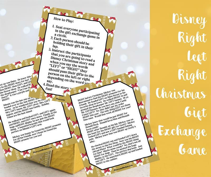 Games for the office: office christmas left-right christmas party Disney Right Left Christmas Game Printable | AllFreeKidsCrafts.com