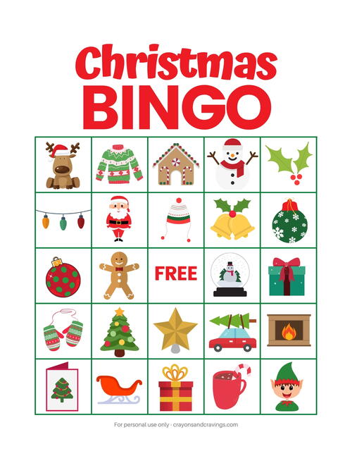 Christmas Bingo Game For Kids Free Printable | AllFreePaperCrafts.com