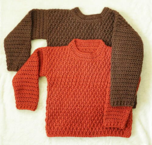 Alpine Stitch Crochet Sweater For Boys