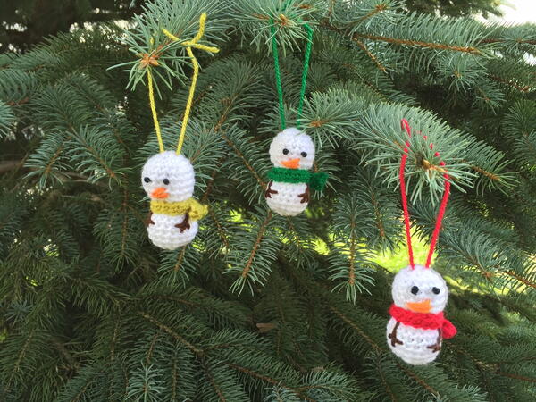 Jolly Snowman Crochet Ornaments