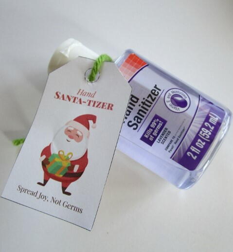 Hand Santa-Tizer Printable Christmas Gift Tags