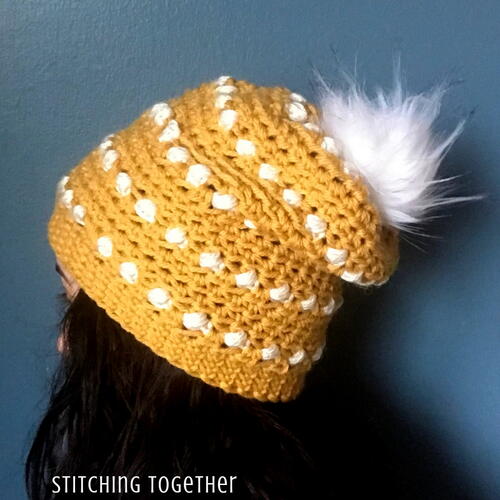 Peekaboo Puff Stitch Crochet Hat Pattern