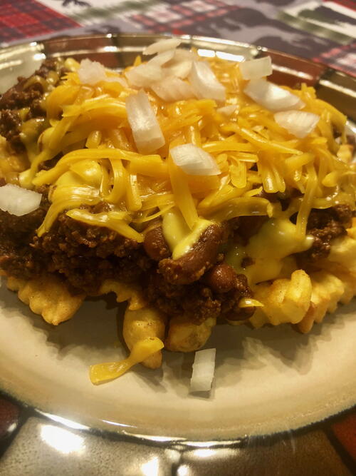 Homemade Chili Cheese Fries