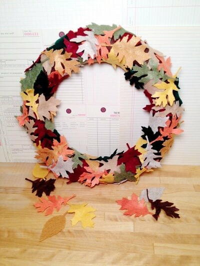 Falling Leaves Autumn Wreath