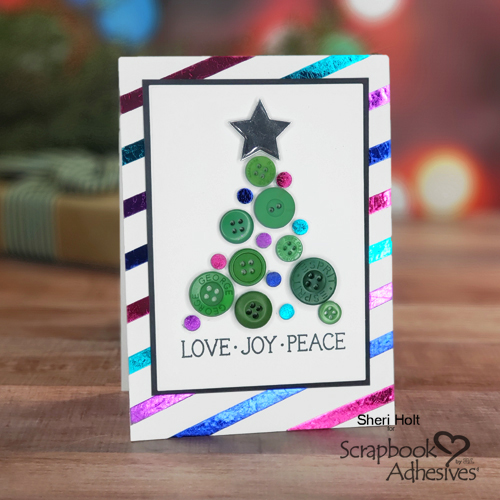 Foiled Dots and Buttons Tree Holiday Card
