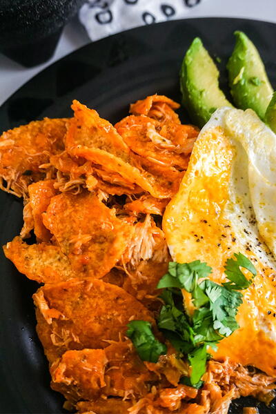 Chicken Chilaquiles Authentic Mexican Breakfast | RecipeLion.com