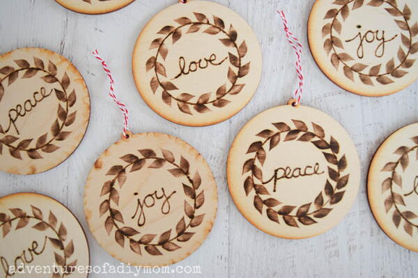 Wood Burned Ornaments from Adventures of a DIY Mom
