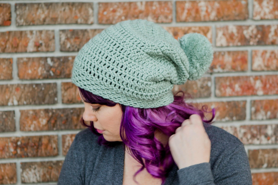 Crochet slouchy hat hot sale pattern