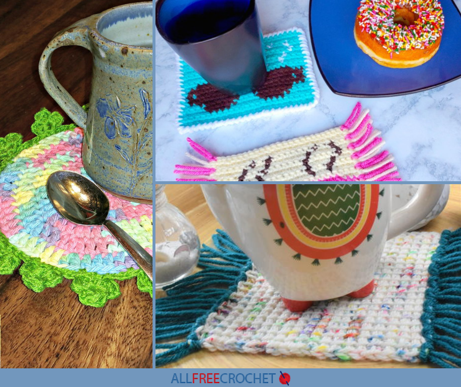 17 Free Crochet Mug Rug Patterns | AllFreeCrochet.com