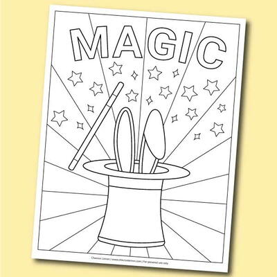 Magic Hat Coloring Page