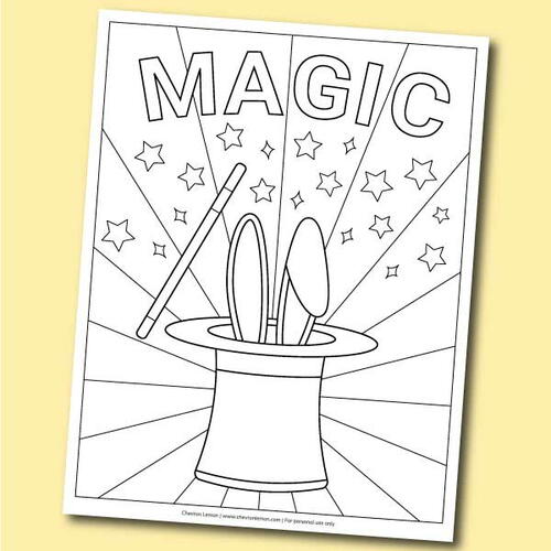 Magic Rabbit Hat Coloring Magic Hat Coloring Page | FaveCrafts.com