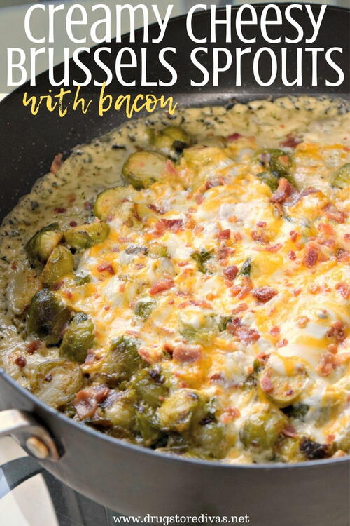 Creamy Cheesy Brussels Sprouts With Bacon | RecipeLion.com
