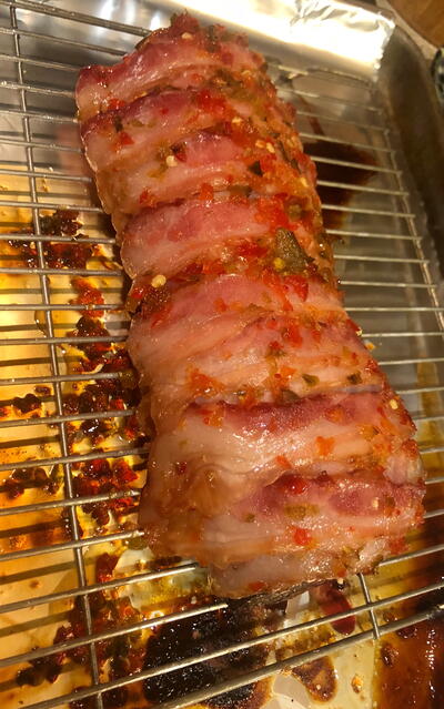 Glazed Bacon Wrapped Venison