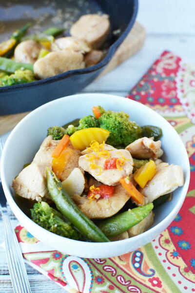 Orange Chicken With Stir Fry Vegetables