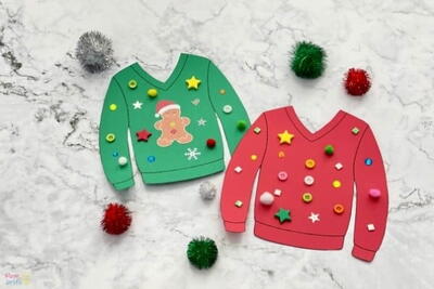 Ugly Christmas Sweater Craft For Kids