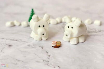 Super Easy 3d Marshmallow Polar Bear Craft