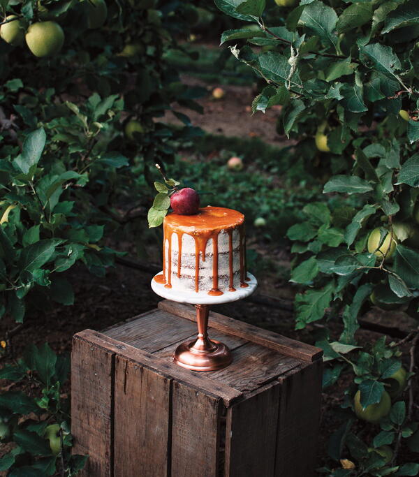 Apple-Walnut Layer Cake with Swiss Meringue Frosting