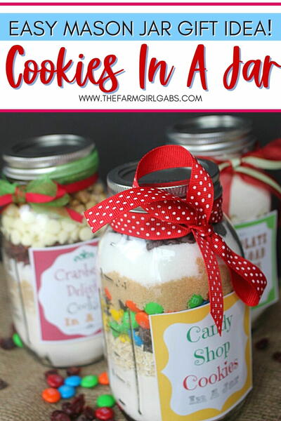 Cookies In A Jar Mason Jar Gifts