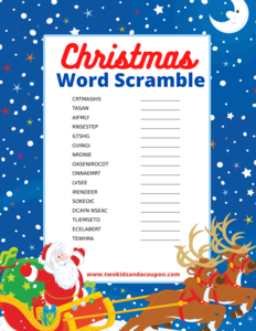 Free Christmas Word Scramble Printable For Kids | FaveCrafts.com