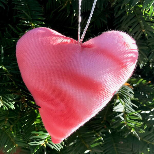 Tie Dyed Heart Shape Christmas Tree Ornament