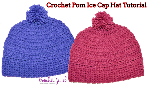 Crochet Pom Ice Cap Hat 